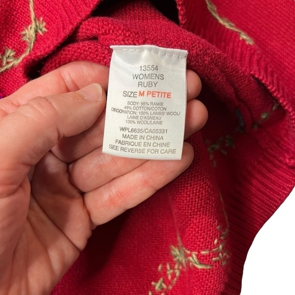 Woolrich Embroidered Sleigh Wool/Cotton Blend Christmas Holiday Sweater MP - Picture 7 of 10